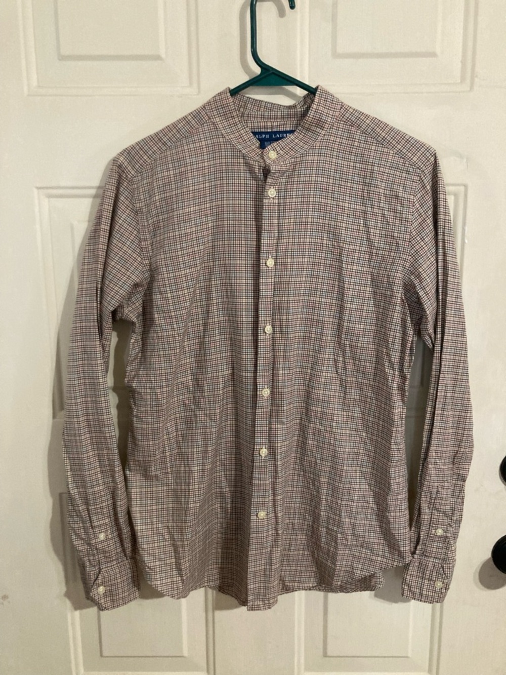 Ralph Lauren Men’s Multi-Color Plaid Band-Collar Shirt